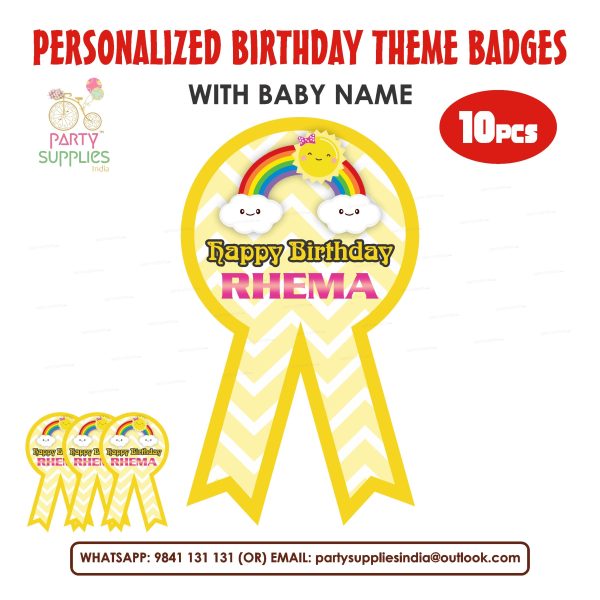 Sunshine Girl Theme Badges Cheap