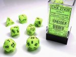 Chessex - 7-Dice Set - Vortex - Bright Green Black Cheap